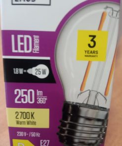 LED ŽARNIC VINTAGE G45 1,8W E27 230V 2700K TOPLO BELA